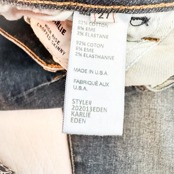 Baldwin Karlie High Rise Cropped Skinny Dark Wash Denim Jeans Size 27 - Picture 6 of 10